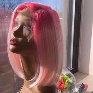 Pink bob wig